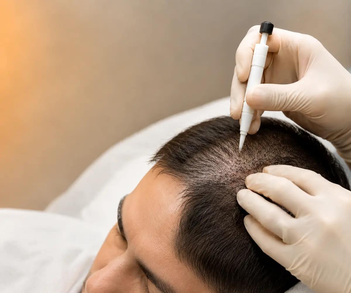 DHI greffe de cheveux non rasés avec implantation directe
