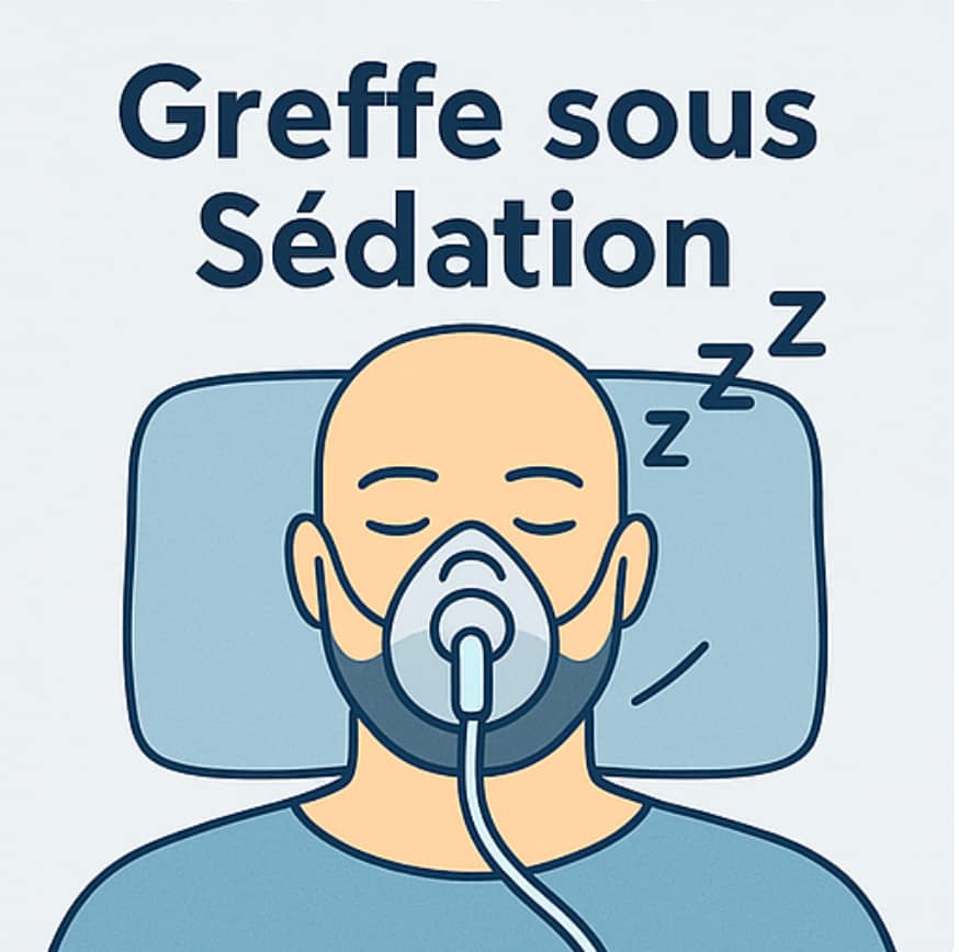Sédation pendant une intervention de transplantation capillaire